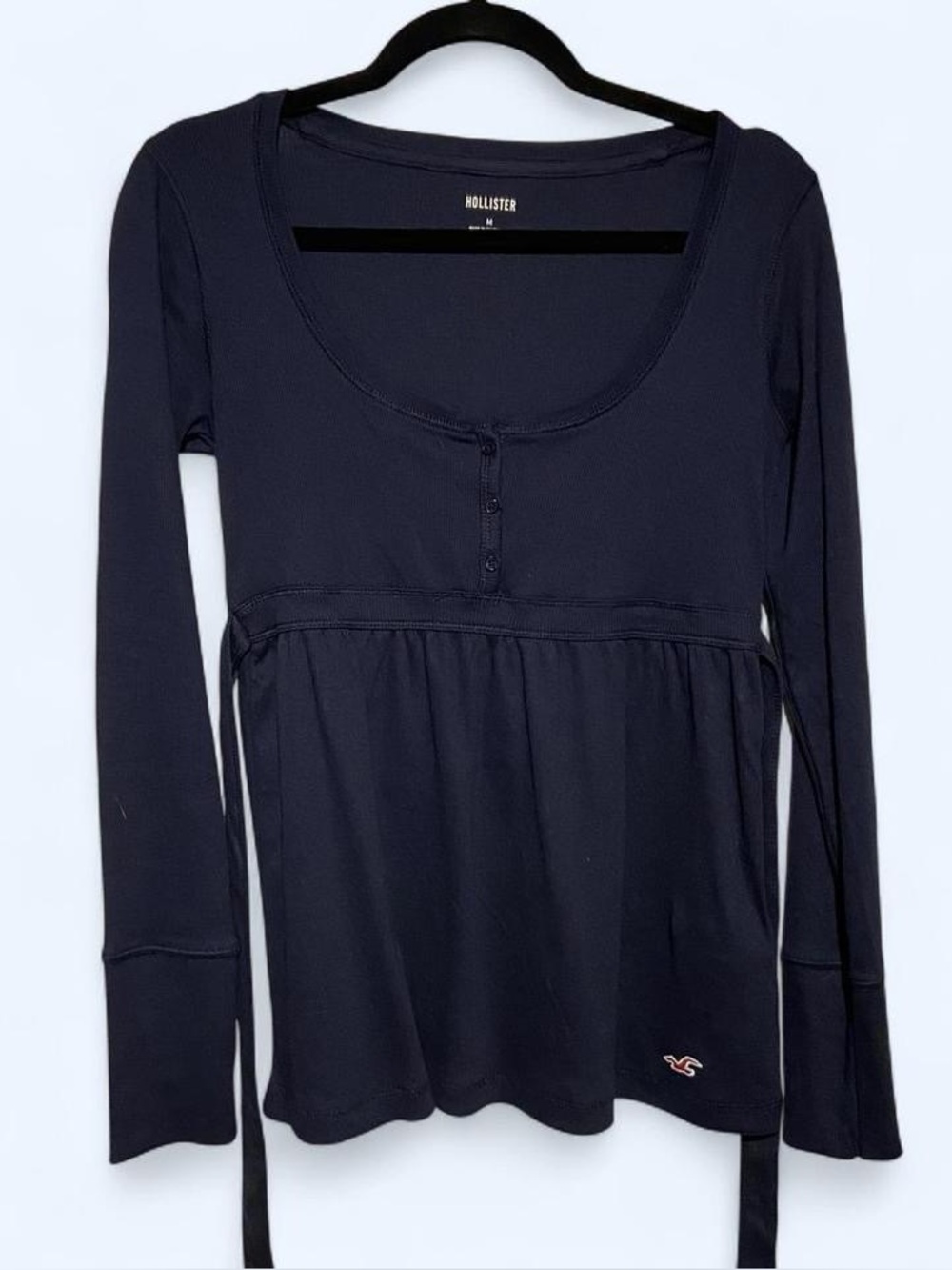 Navy blue Hollister baby doll top